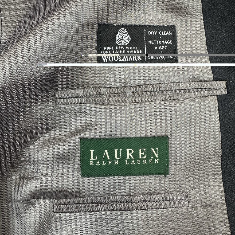 Lauren Ralph Lauren 44L 38x31 Wool Suit Charcoal Gray 2 Button Made Canada - Picture 4 of 15